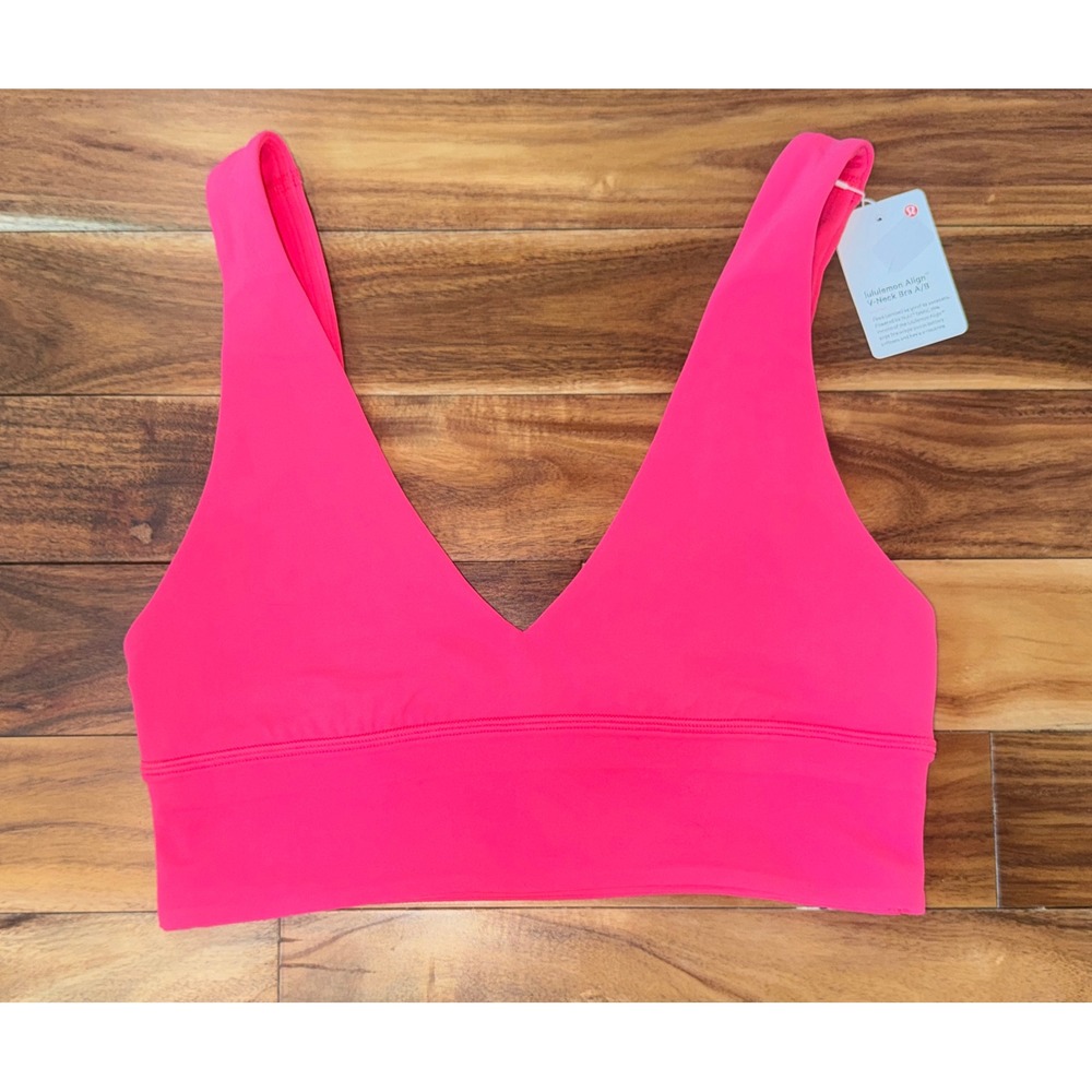 Lululemon Align V-Neck Nulu Bra A/B Cup in Lip Gloss Size 6 NWT